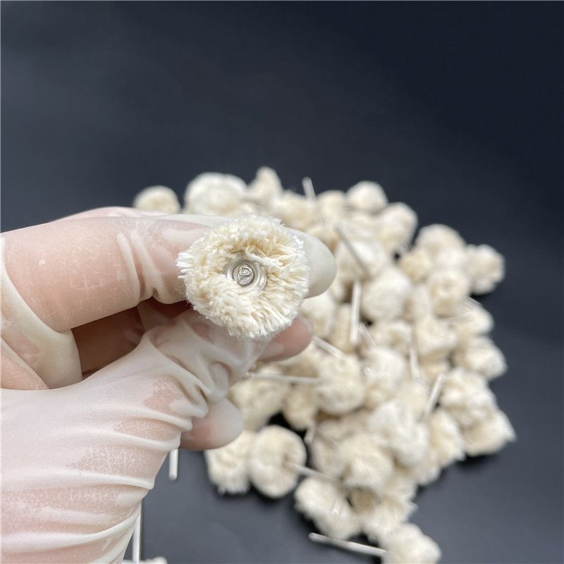 羊絨磨頭2.35帶柄拋光皮輪白黃布輪金屬玻璃玉器布輪羊毛絨毛氈輪